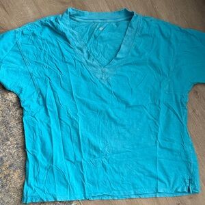 Aerie Bright Blue V-Neck Tee